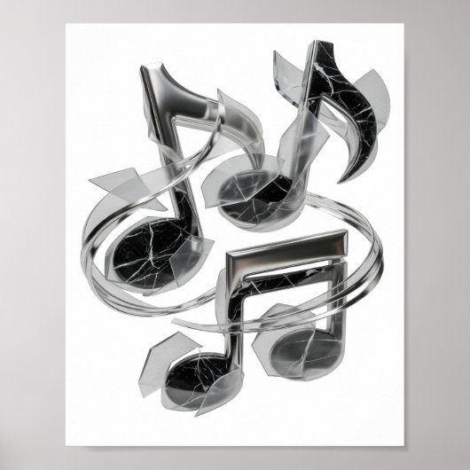 Poster Création graphique ART ABSTRAIT Argent Frais (Devant)