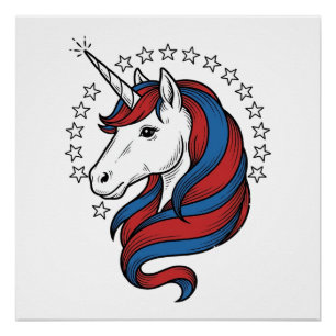 Poster Création vectorielle de gravure vintage de licorne