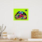 Poster Créations Monster Dans La Conception De Doodles Sp (Cuisine)