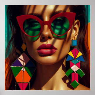 Poster Creative fashion photo. Woman with earrings