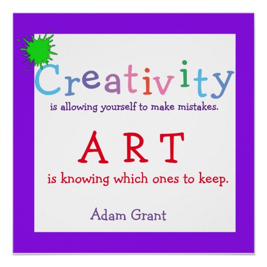 Poster Créativité, Citation d'Art, (Devant)