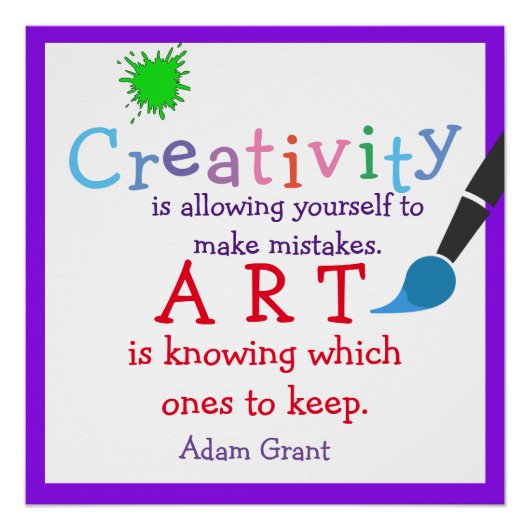 Poster Créativité, Citation d'Art, (Devant)