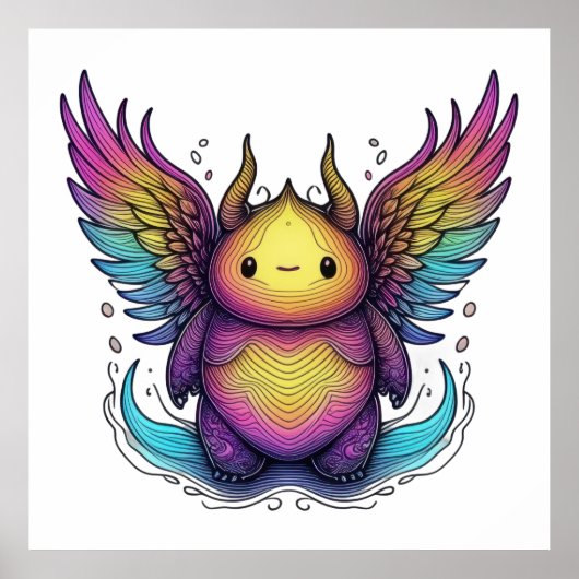 Poster Créature à ailes rayonnantes (Devant)
