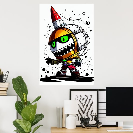 Poster Créature alien unique en dessin | Art AI (Bureau à domicile)