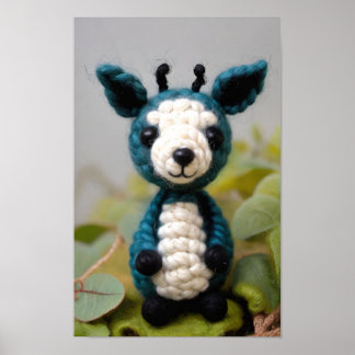 Poster Créature Cute Crochetée Avec De Grandes Oreilles