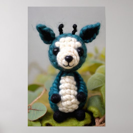 Poster Créature Cute Crochetée Avec De Grandes Oreilles (Devant)