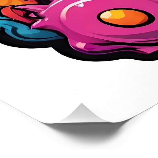 Poster Créature du groupe de design Memphis Lagoon (Coin)