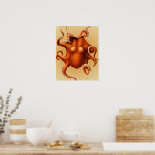 Poster Créature du monstre de la mer d'Octopus Cephalapod (Cuisine)