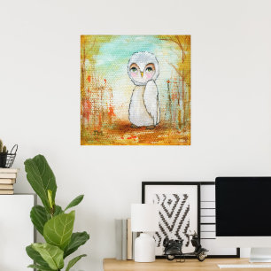 Poster Créature fantaisiste de la forêt, art de hibou