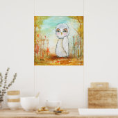 Poster Créature fantaisiste de la forêt, art de hibou (Cuisine)