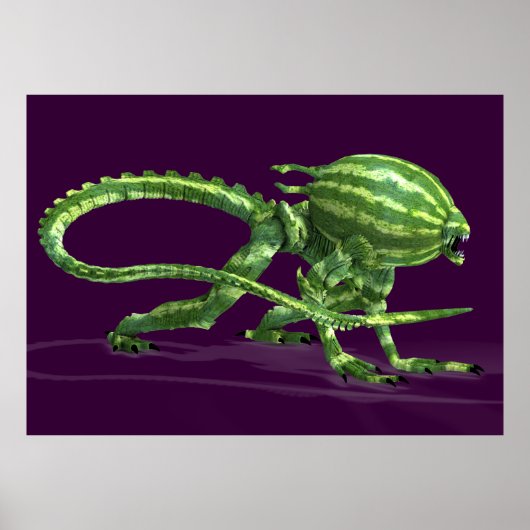 Poster Créature galactique de pastèque (Devant)