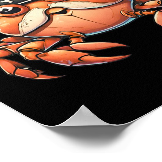 Poster Créature marine drôle Océan Pirate Crabe Chasse Sa (Coin)