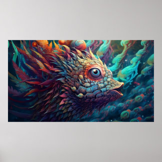 Poster Créature psychédélique Trippy