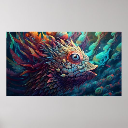 Poster Créature psychédélique Trippy (Devant)