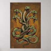 Poster Créature serpentine venimeuse multi-têtes (Devant)