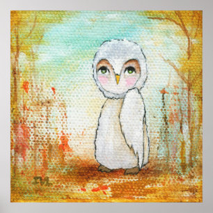 Poster Créature Whimsical Woodland, Chouette Art