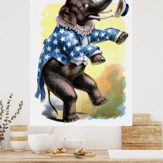 Poster Créatures curieuses - Eléphant (Cuisine)