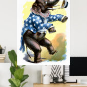 Poster Créatures curieuses - Eléphant (Bureau à domicile)