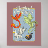 Poster Créatures Magiques Graphisme Vintage (Devant)