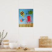 Poster Créatures maritimes Abstraites (Cuisine)