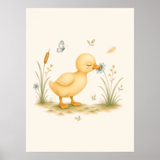 Poster Crèche Little Duck & Wildflower (Devant)
