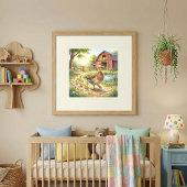 Poster Crèche Maman Canard et Canetons