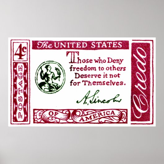Poster Crédo américain Abraham Lincoln 1960 (Devant)