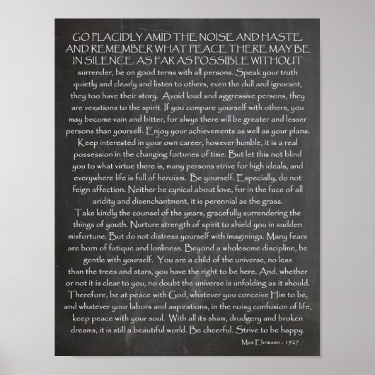 Poster Credo For Life | Choses désirées | Desiderata (Devant)