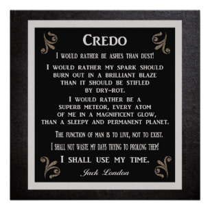 Poster Credo — Jack London — Art Print