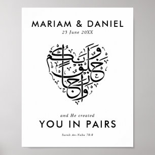 Poster Créé à Pairs Élégant Mariage Musulman Noir