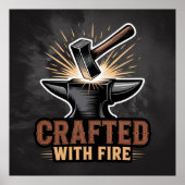 Poster Créé avec le feu – Artisanat rustique (Devant)