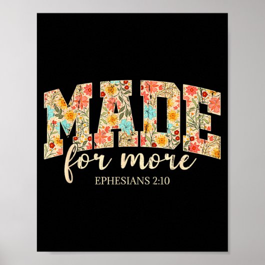 Poster Créé Pour Plus, Ephésiens 2 10 Floral, Chrétien (Devant)
