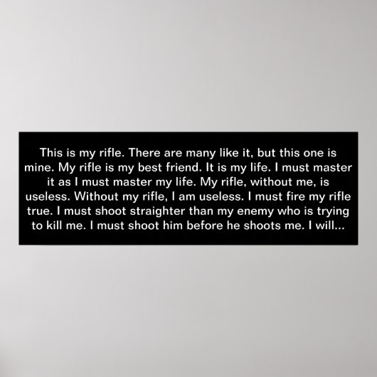 Poster Creed de Rifleman (Devant)