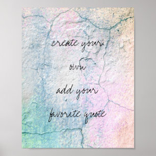 poster creëer je eigen quote gekraakt stucco desig
