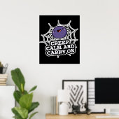 Poster Creep Calm Et Carry Funny Spider Pun Dark BG (Bureau à domicile)