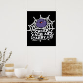 Poster Creep Calm Et Carry Funny Spider Pun Dark BG (Cuisine)