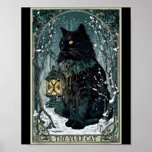 Poster Creepmas Vintage Le Chat de Yule Carte de Tarot No
