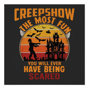 Poster Creepshow Halloween Zombie Maison Hantée Coucher d