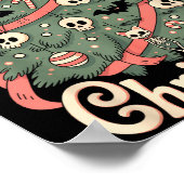Poster Creepy Cute Kawaii Skeleton Christmas Tree Skull B (Coin)