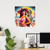 Poster Creepy Zombie Beach Pin-up (Bureau à domicile)
