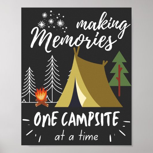 Poster Créer des souvenirs de camping un terrain à la foi (Devant)
