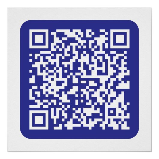 Poster Créer un code QR analysable | Bleu foncé modifiabl (Devant)