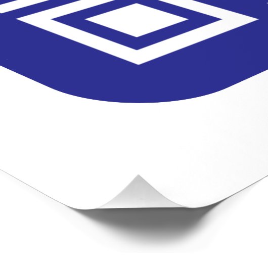 Poster Créer un code QR analysable | Bleu foncé modifiabl (Coin)