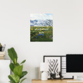Poster Créer un devis personnalisé - Fleurs et montagnes (Bureau à domicile)