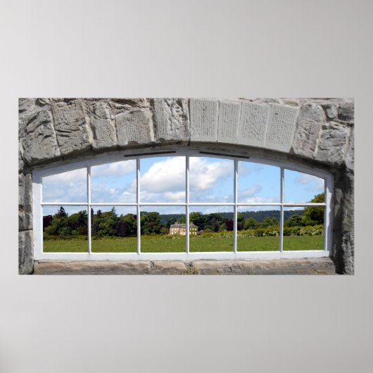 Poster Créer un effet Fenêtre Archée avec Vue Rurale (Devant)