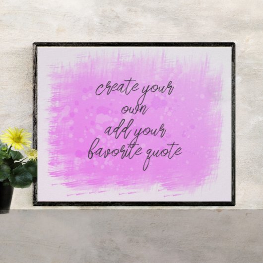Poster créer votre propre aquarelle rose design ajouter d