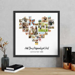 Poster Créer votre propre coeur en forme de collage photo<br><div class="desc">Créez votre propre affiche photo collage en forme de coeur avec vos photos préférées dans une grille photo en forme de coeur d'amour. Ajoutez votre texte personnalisé dans une typographie minimaliste moderne.</div>