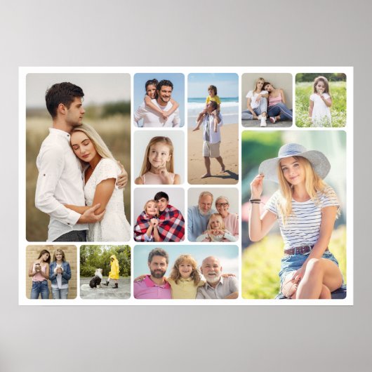 Poster Créez vos propres angles ronds 12 Photo Collage (Devant)
