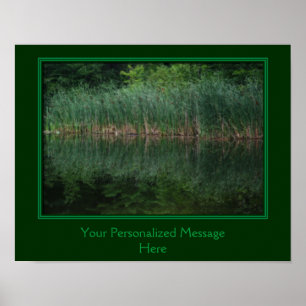Poster Créez Vos Propres Réflexions De Cattails En Étang