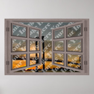 Poster Créez votre propre 6 Volet Bleached Wood Ouvrir la